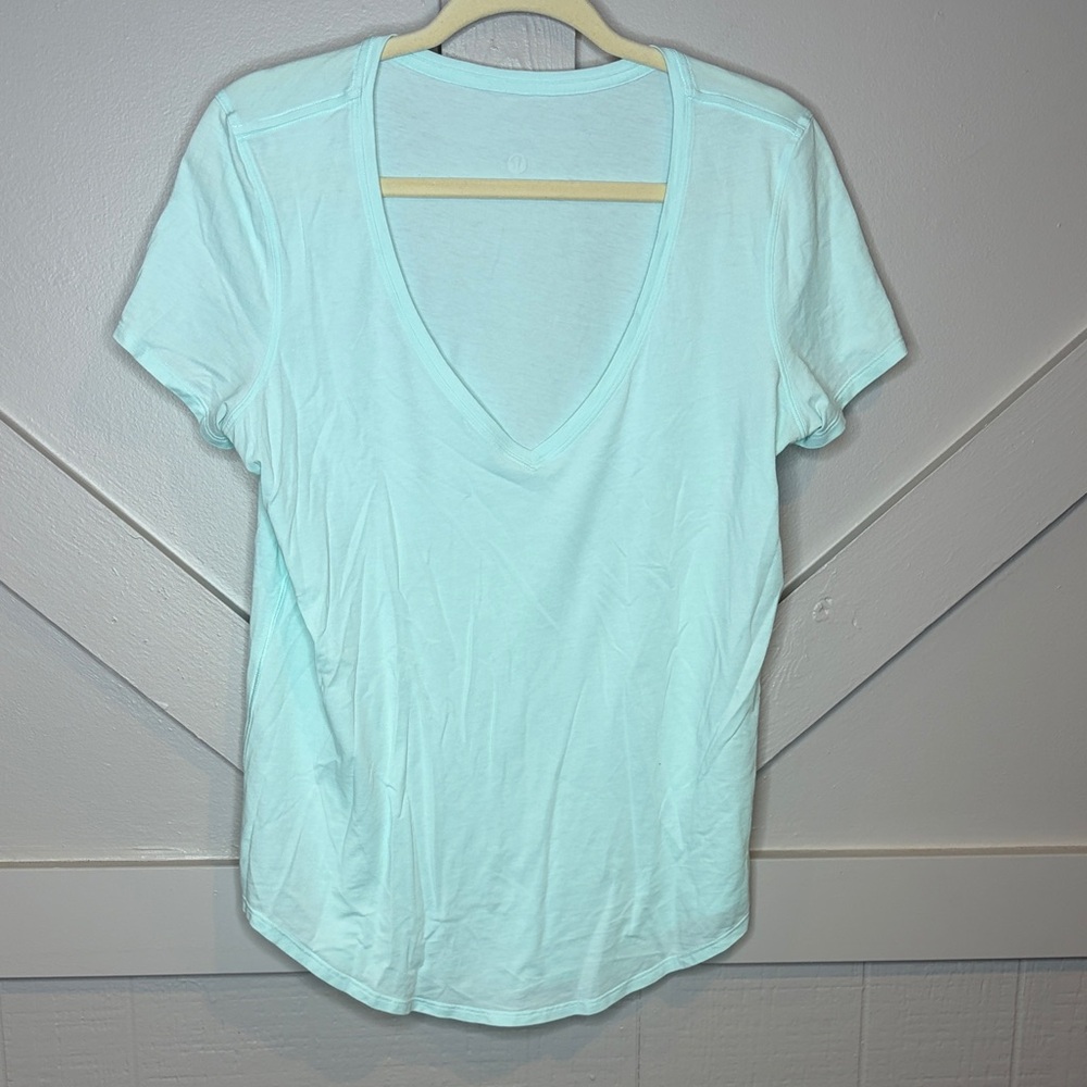 Women's Light Blue V-Neck T-Shirt